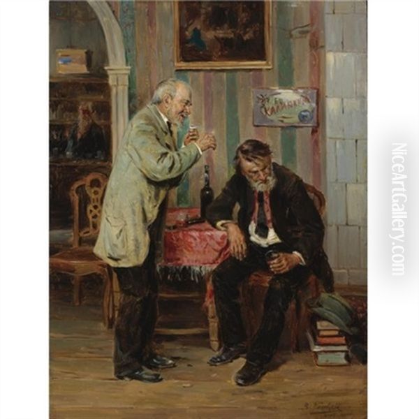 At The Bar Oil Painting by Vladimir Egorovic Makovsky