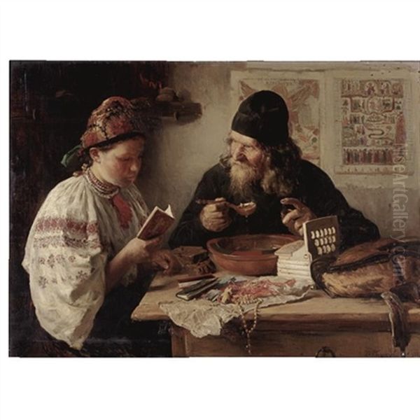 Rest On The Way From Kiev Oil Painting by Vladimir Egorovic Makovsky