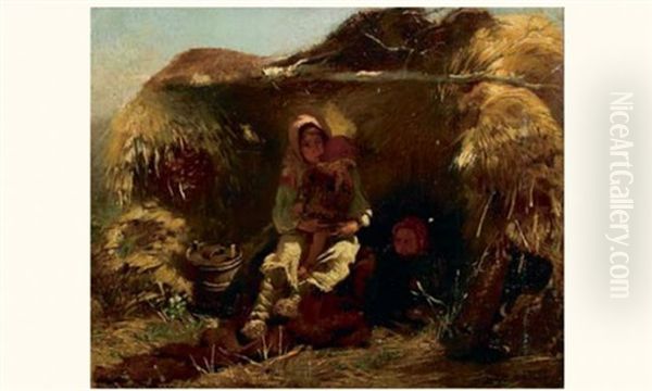 La Famille Dans Le Campement Oil Painting by Vladimir Egorovic Makovsky