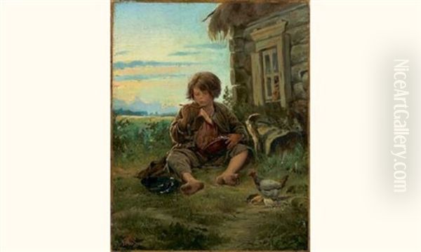 La Soupe Oil Painting by Vladimir Egorovic Makovsky