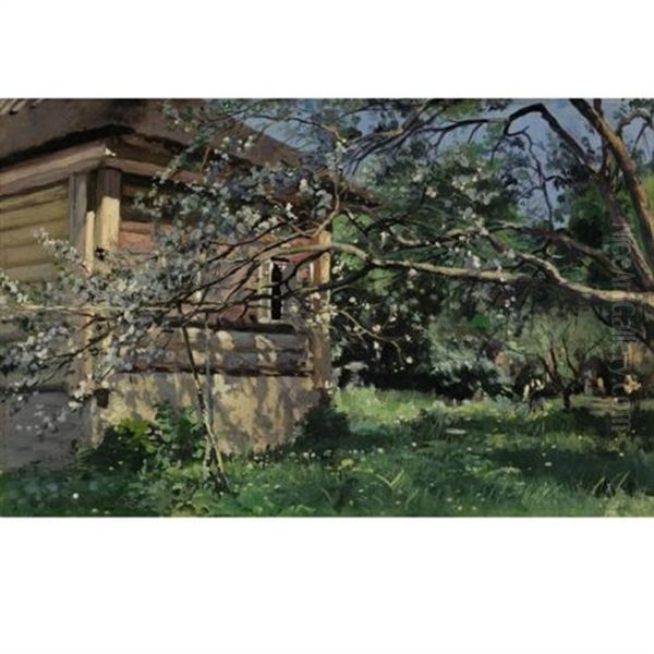 At The Dacha, Summer Oil Painting by Vladimir Egorovic Makovsky