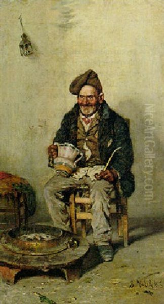 After A Hard Day's Work Oil Painting by Vladimir Egorovic Makovsky