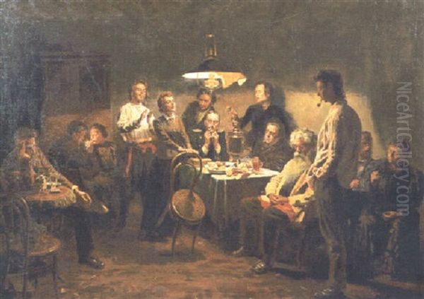 Kvallsmote Oil Painting by Vladimir Egorovic Makovsky