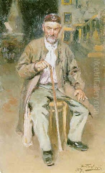 Portrait Of A Seated Turk Oil Painting by Vladimir Egorovic Makovsky