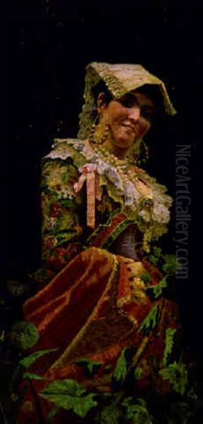 Mustalaistytto Oil Painting by Vladimir Egorovic Makovsky