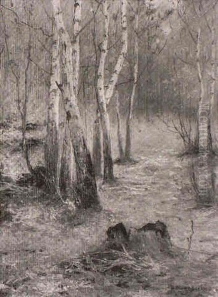 Birkenwaldchen Oil Painting by Vladimir Egorovic Makovsky