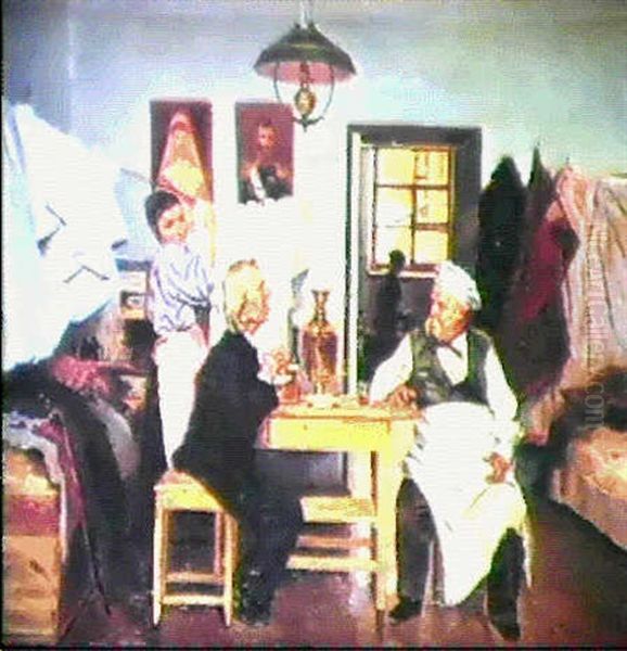 Kring Samovaren Oil Painting by Vladimir Egorovic Makovsky