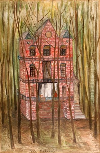 Villa Oil Painting by Tadeusz (Tade) Makowski