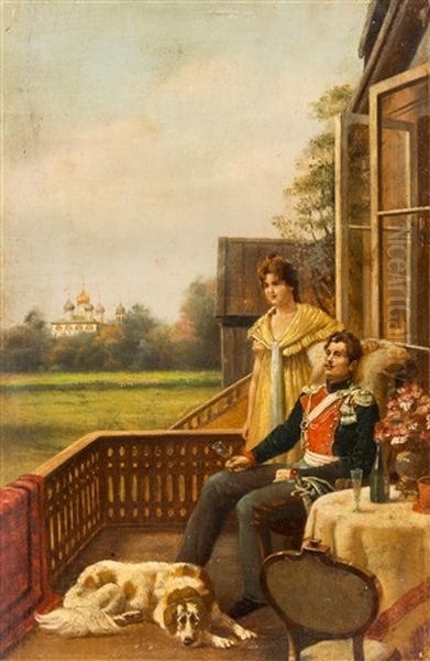 The Retired Officer Oil Painting by Vasili Maksimovich Maksimov