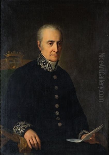 Ritratto Di Un Gentiluomo Di Casa Molza Oil Painting by Adeodato Malatesta or Malatesti