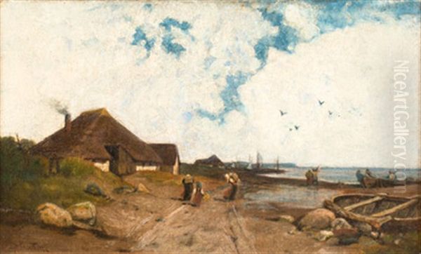 Gehoft Am Bodden Oil Painting by Karl Malchin