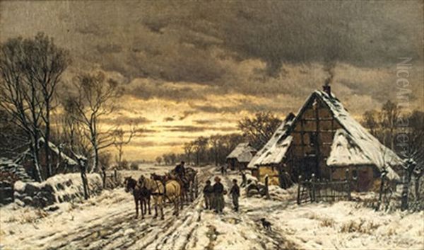 Winterlandschaft Oil Painting by Karl Malchin