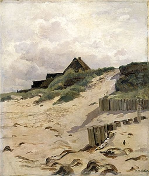 Alte Kate Auf Der Dune, Ahrensloop Oil Painting by Karl Malchin