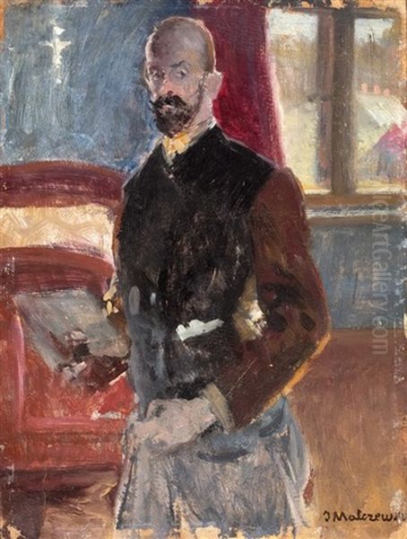 Autoportret Z Paleta Oil Painting by Jacek Malczewski