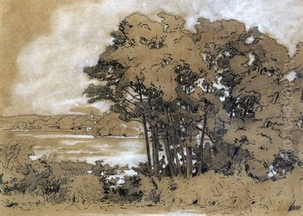 Chiemsee Landscape Oil Painting by Wladislaw Malecki