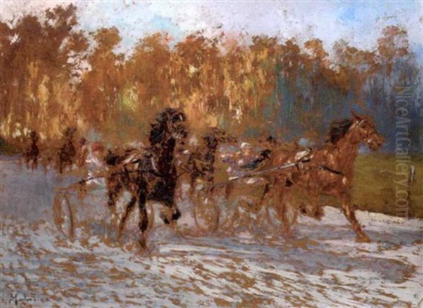 Course De Sulky Oil Painting by Louis Ferdinand Malespina