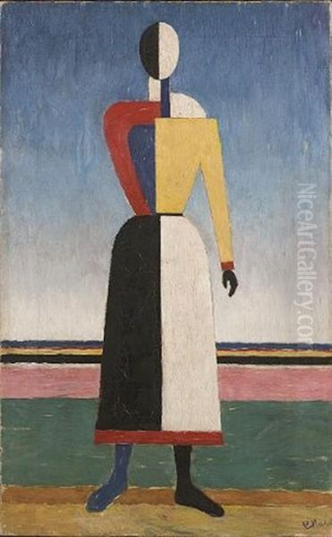 Suprematist Figure Oil Painting by Kasimir Sevrinovitch Malevich