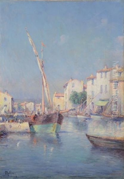 Port Dans Le Midi Oil Painting by Charles Malfroy