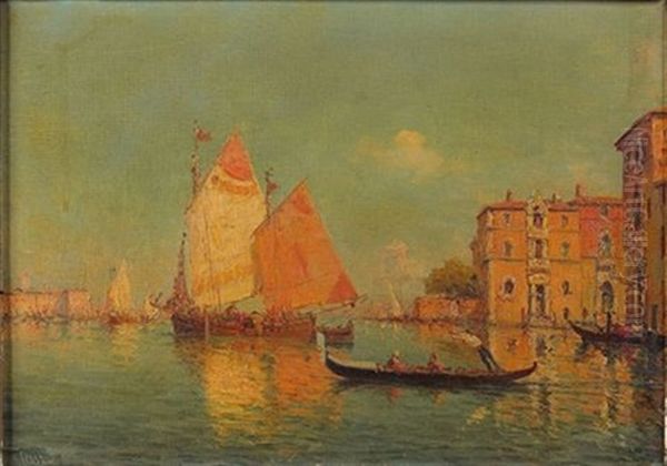 Vue D'un Canal A Venise Oil Painting by Charles Malfroy