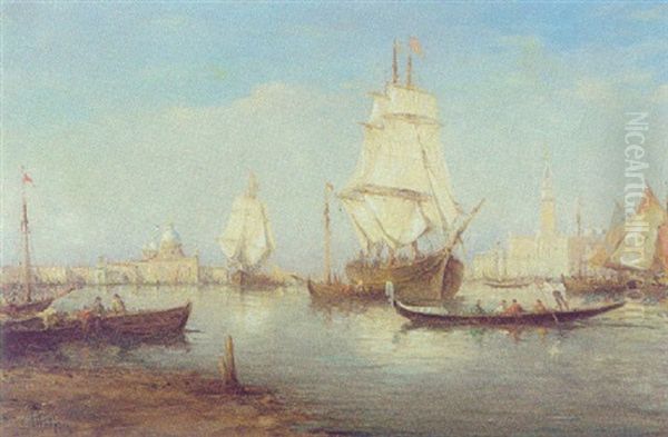 L'entree Du Grand Canal A Venise Oil Painting by Charles Malfroy