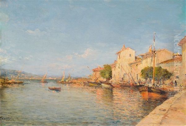 Scene De Port Oil Painting by Henri Malfroy-Savigny