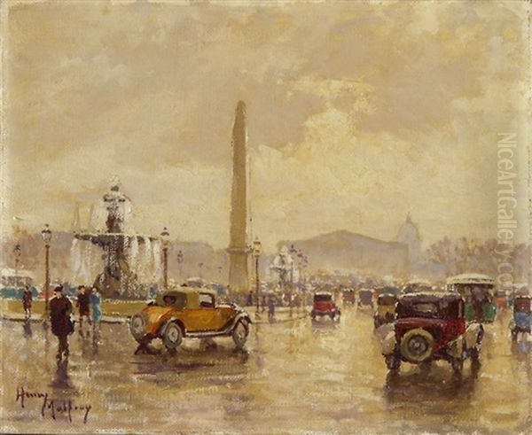 Place De La Concorde Paris Oil Painting by Henri Malfroy-Savigny
