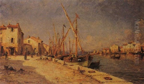 Le Port De Martigues Oil Painting by Henri Malfroy-Savigny