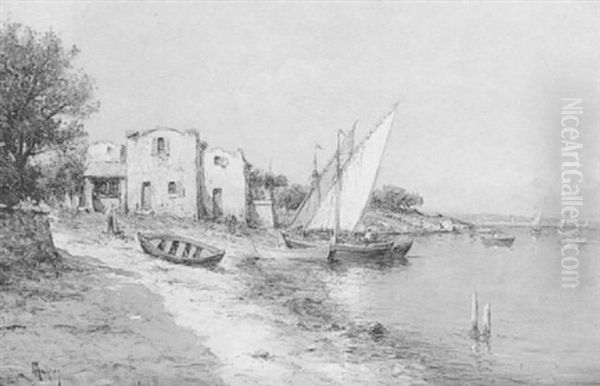 Port De Peche Oil Painting by Henri Malfroy-Savigny