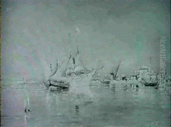 Port Mediterraneen Oil Painting by Henri Malfroy-Savigny