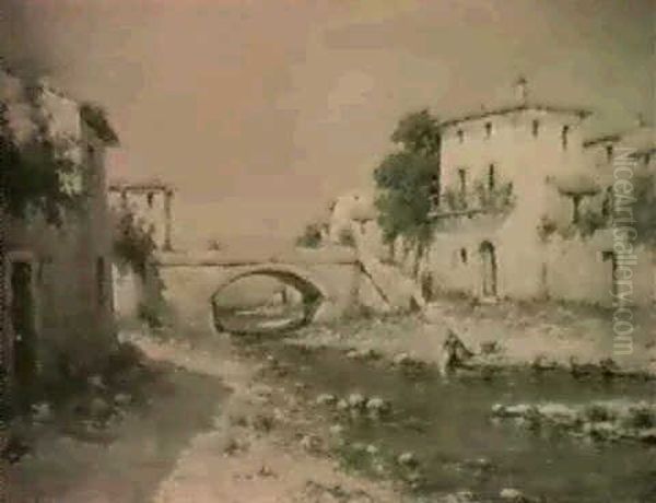 La Lavandiere Oil Painting by Henri Malfroy-Savigny