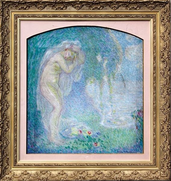 Nu Devant Le Lac Oil Painting by William Malherbe