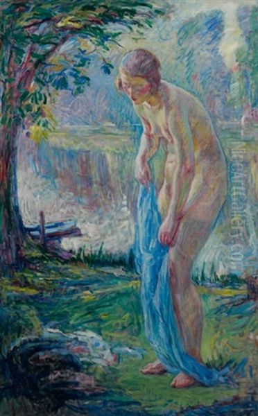 Nu Drape Oil Painting by William Malherbe