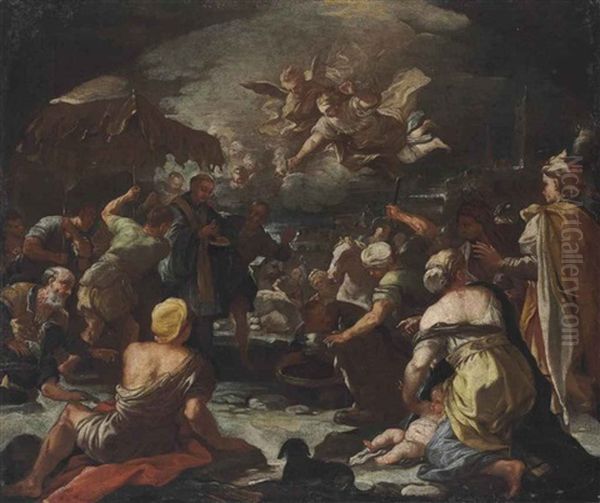 The Miracle Of The Ass Oil Painting by Nicola Malinconico