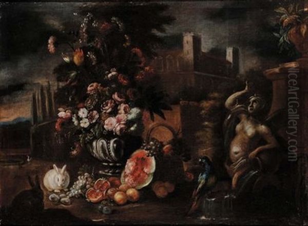 Natura Morta (+ Natura Morta; Pair) Oil Painting by Nicola Malinconico