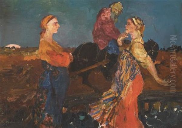 Life In The Country Oil Painting by Filip Malyavin