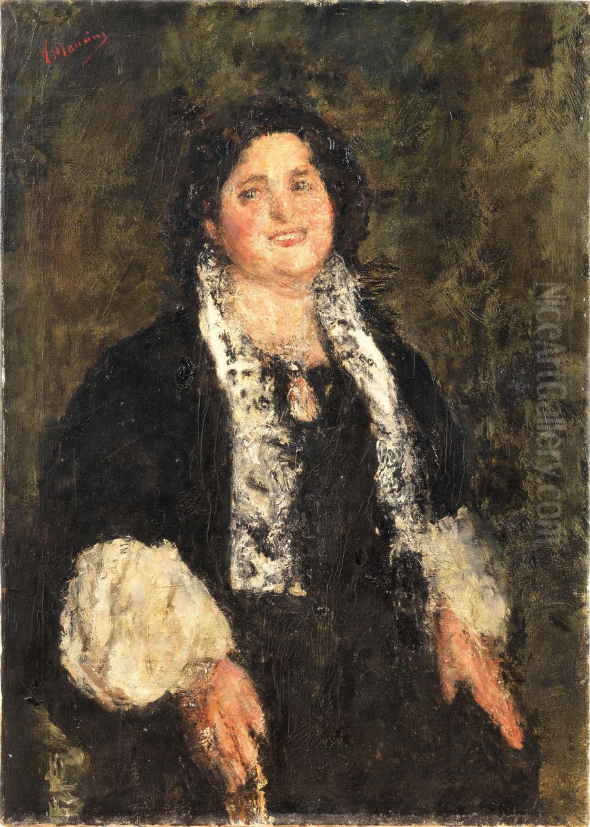 Ritratto Di Signora Oil Painting by Antonio Mancini