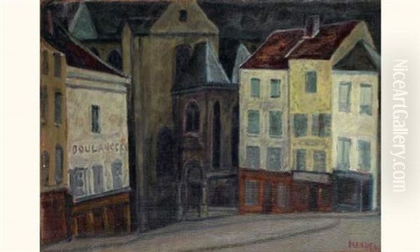 Vue De Paris Oil Painting by Eduard Johann Aug. Mandel