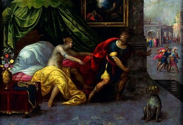 Joseph Et La Femme De Putiphar Oil Painting by Karel Van Mander