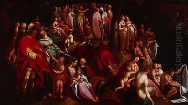 Die Predigt Des Johannes Des Taufers Oil Painting by Karel Van Mander