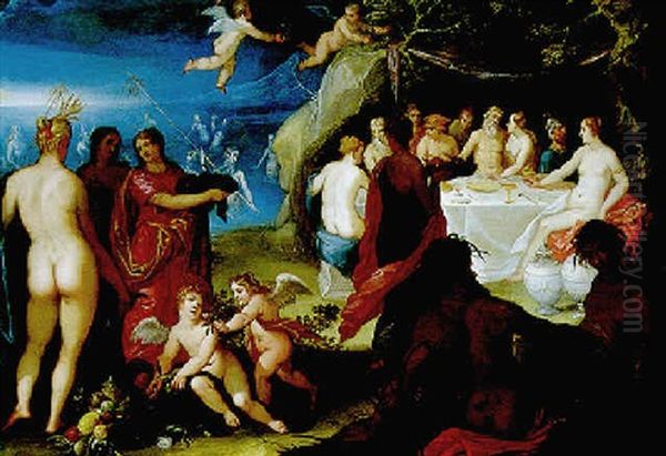 Le Festin Des Dieux Oil Painting by Karel Van Mander