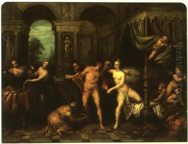 Mars And Venus Oil Painting by Karel Van Mander
