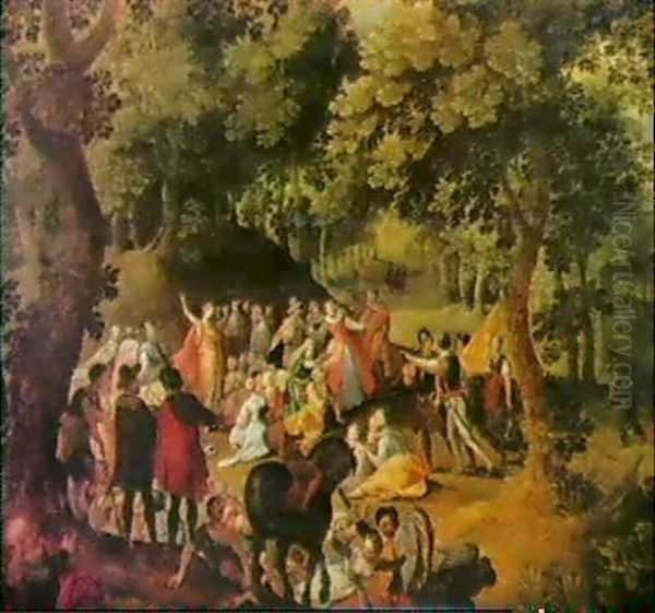 St. John Preaching To The Multitude Oil Painting by Karel Van Mander