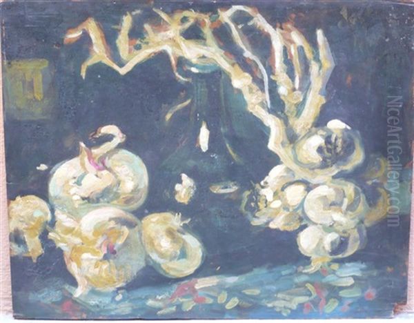 Nature Morte Aux Oignons Et Ail Oil Painting by Jose (Joseph) Mange