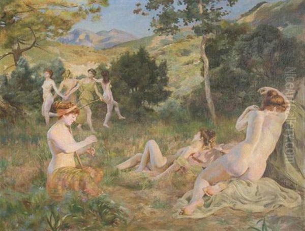 Danse Des Muses Oil Painting by Marcel Mangin