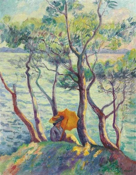 Jeanne A L'ombrelle, Cavaliere Oil Painting by Henri Charles Manguin