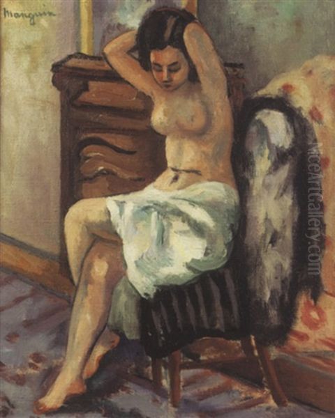 Jeune Femme, Assise, Bras Derriere La Tete Oil Painting by Henri Charles Manguin