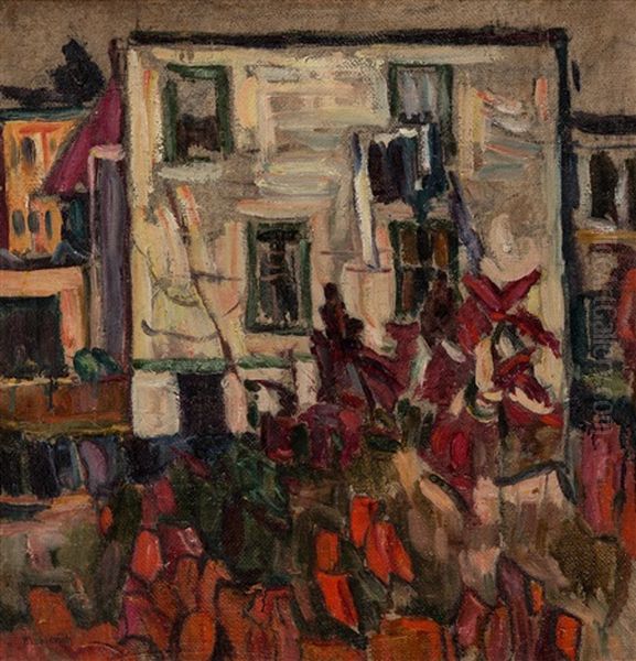 Landscape With Houses Oil Painting by Abraham Manievich