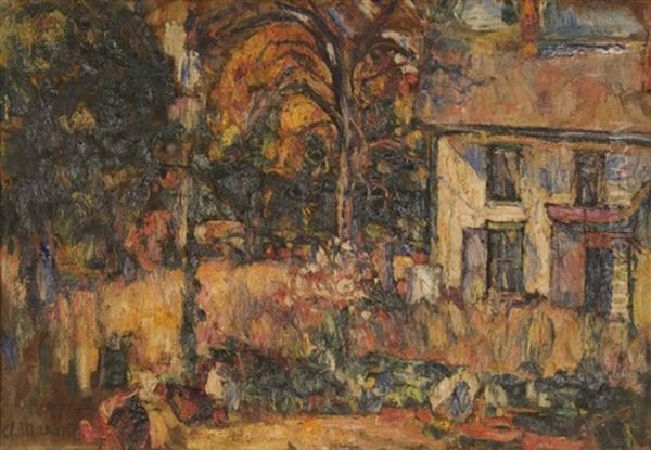 Autumn Day In The Garden (double-sided Painting) Oil Painting by Abraham Manievich