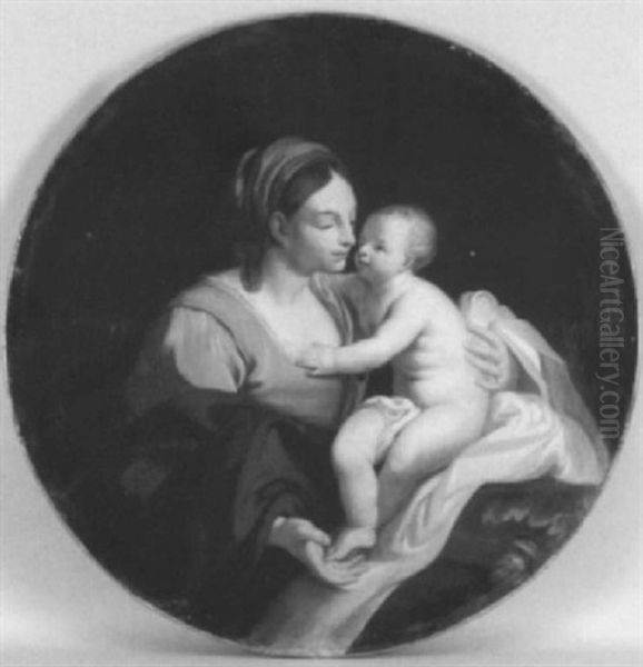 Maria Mit Dem Jesuskind Oil Painting by Francois Joseph Manisfeld