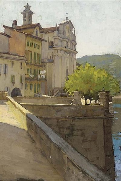 The Church, Isola Bella Maggiore Oil Painting by Alexander Mann